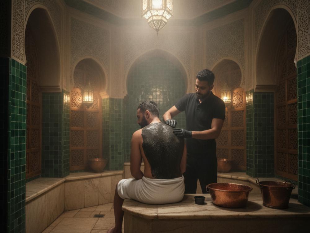 طريقة عمل الحمام المغربي للرجال مع مساج لمسة عناية Touch Care Spa