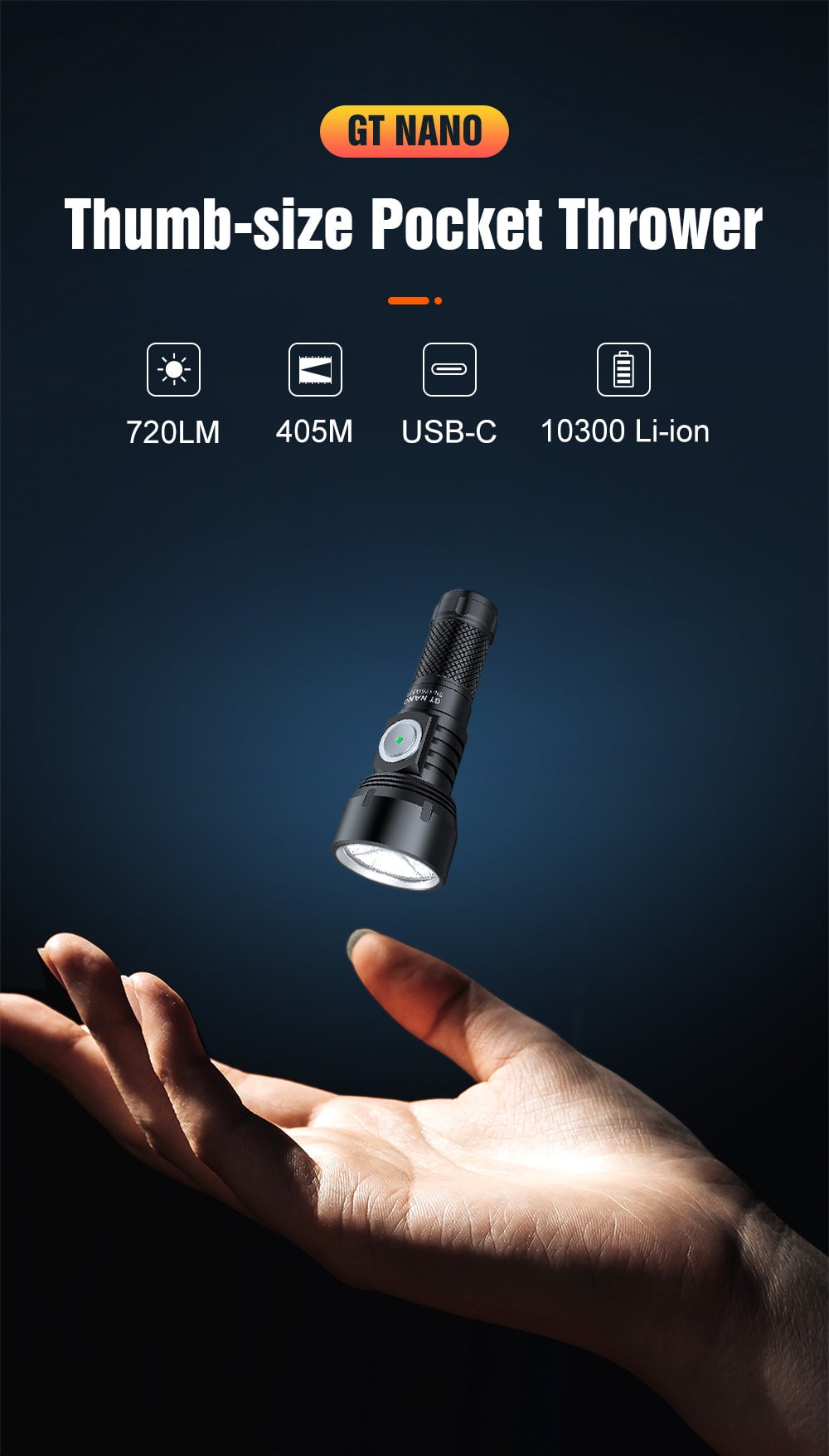 كشاف لومنتوب GT nano 3.2 للحمل اليومي – أسود