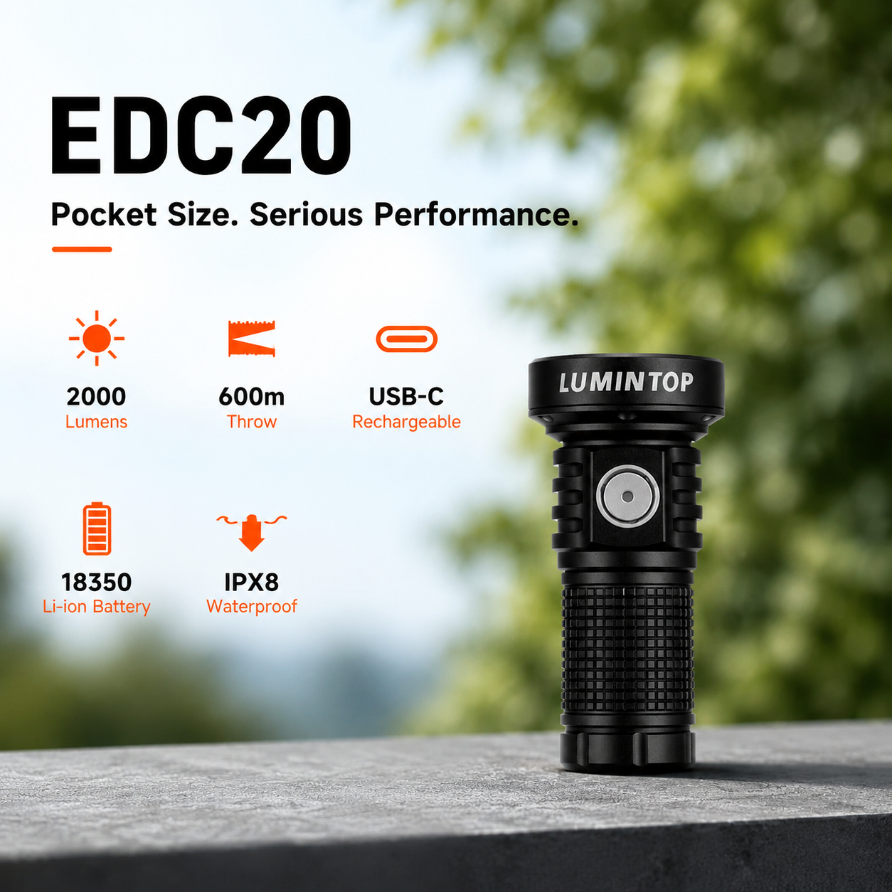 كشاف لومنتوب EDC20 – أسود