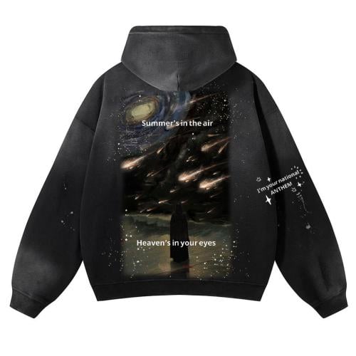 Flaming stars hoodie