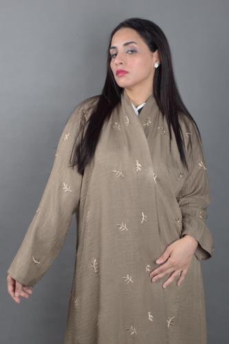 عباية ملونة ( بني )