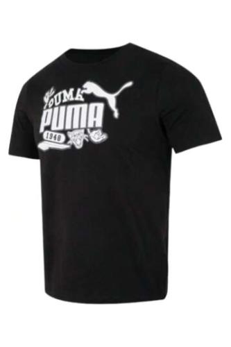Puma تي شيرت رجالي برقبة دائرية وأكمام قصيرة تي شي...