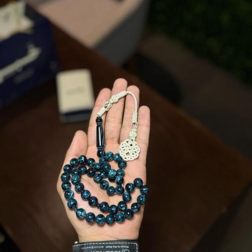 سبحة بكلايت أخضر غامق مخلوط - طربزونه نحاس