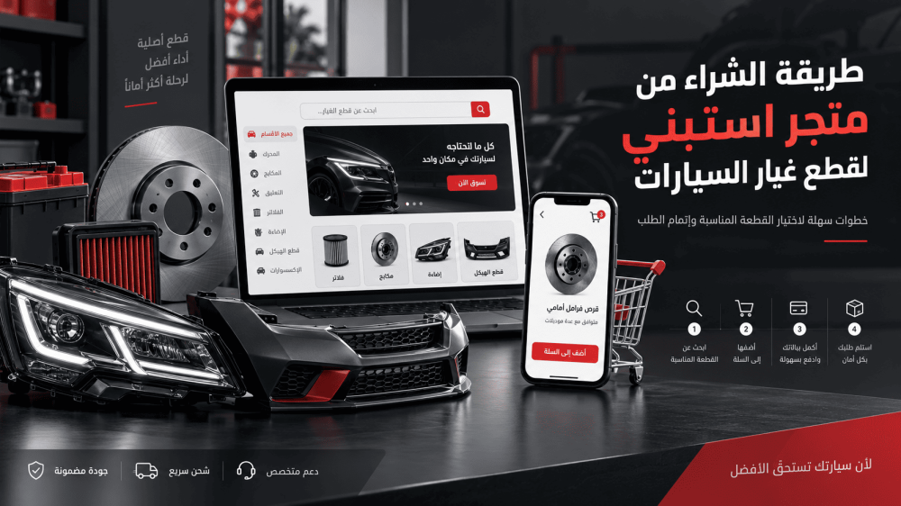طريقة الشراء من متجر استبني لقطع غيار السيارات