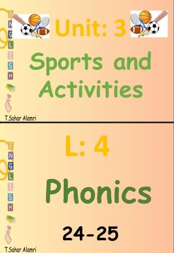 WC3-1- Sports and Activities (U3 L4) Phonics