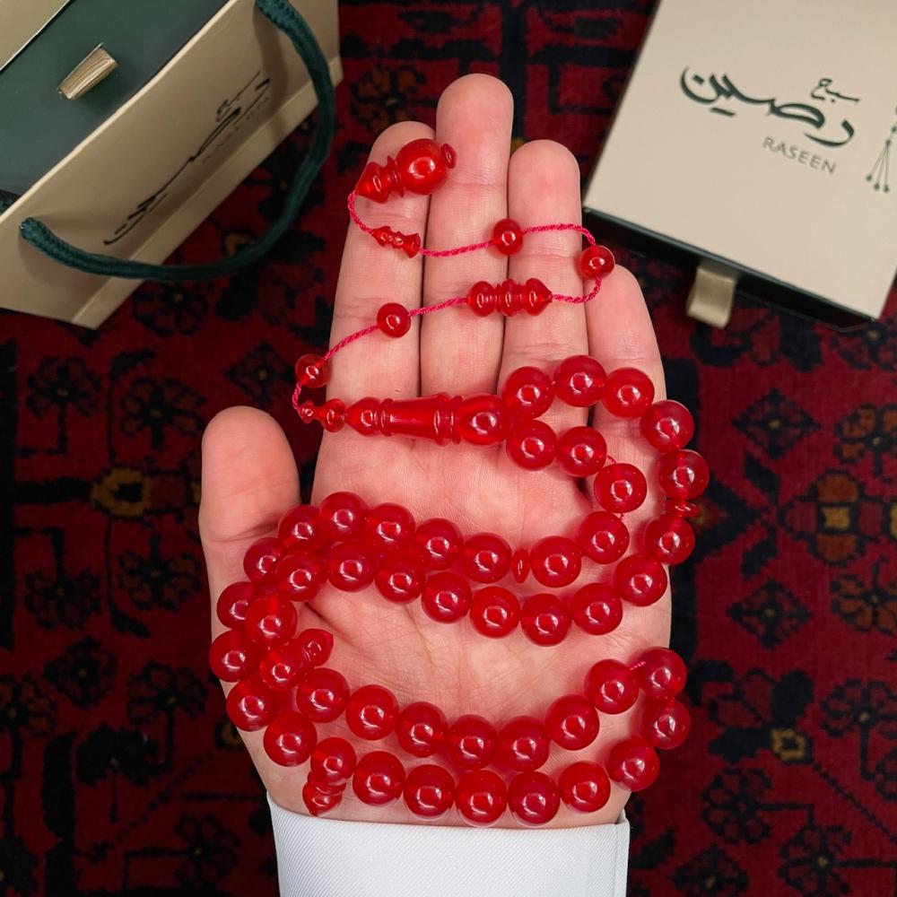 سبحة فاتوران لون أحمر شفاف