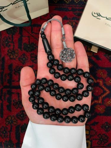 سبحة بكلايت طربزونة فضة لون اسود