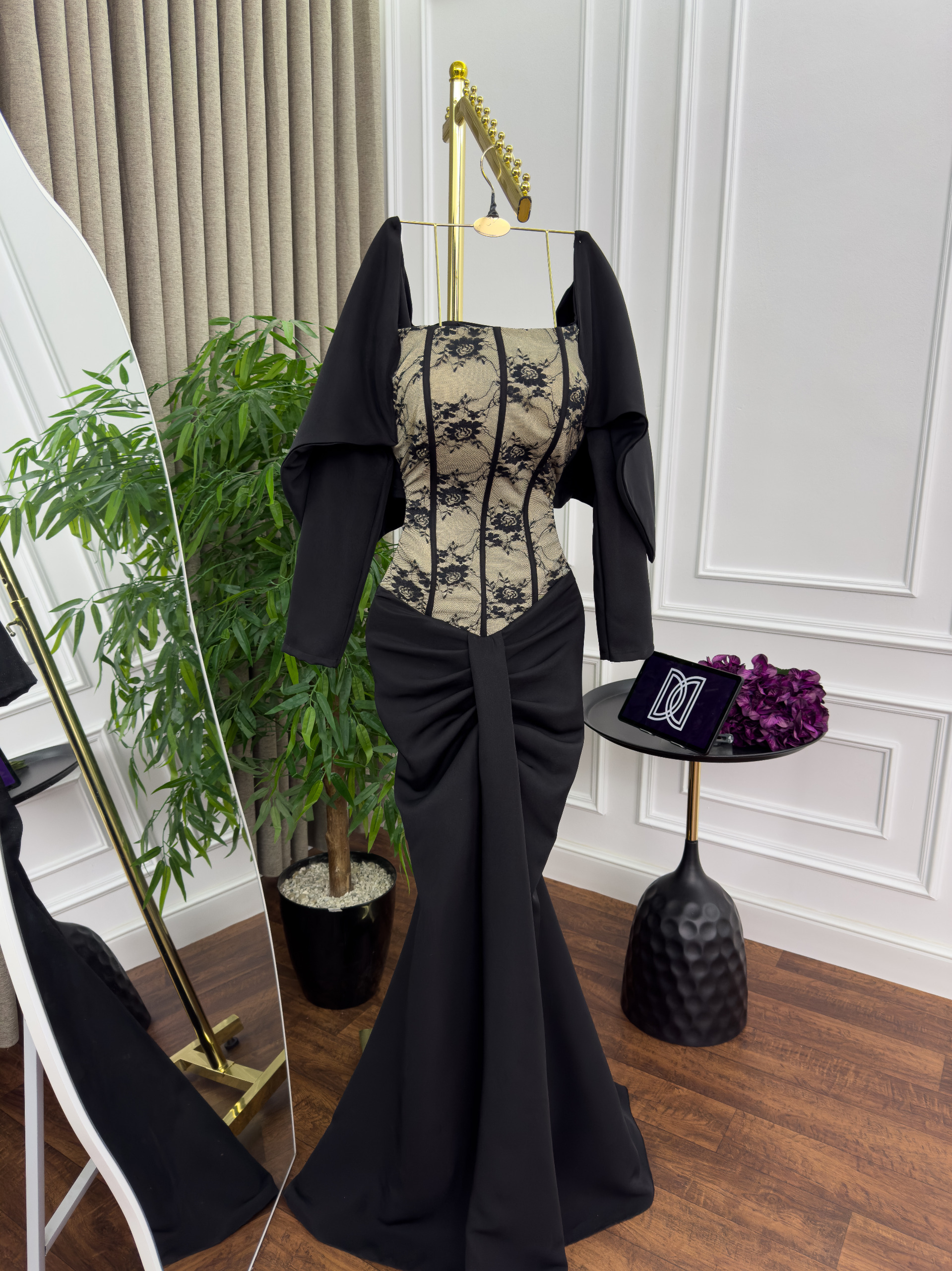 lace chest dress Rare London sequin lace overlay button chest detail mini dress in black