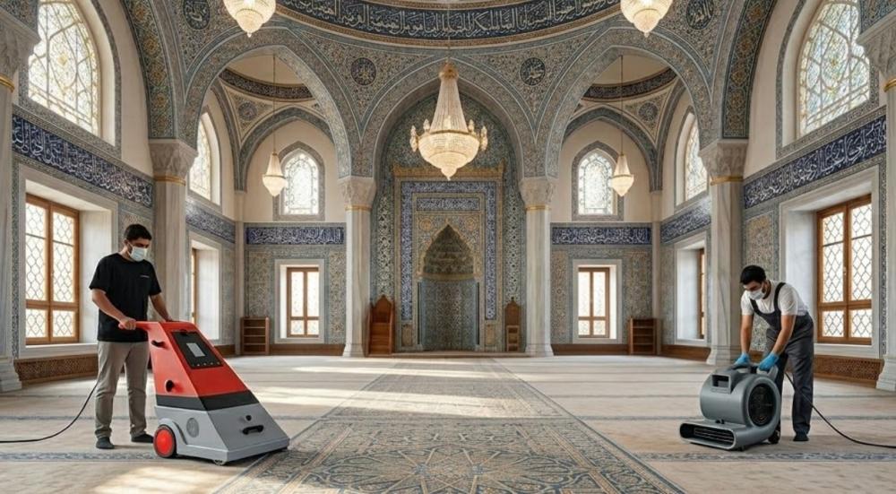 طريقة تنظيف سجاد المساجد