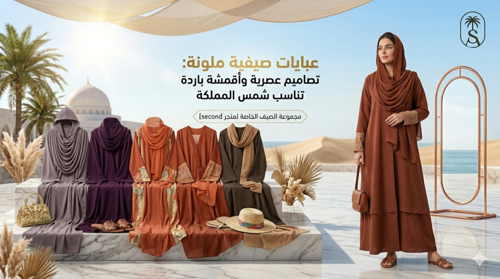 عبايات صيفية ملونة: تصاميم عصرية وأقمشة باردة تناسب شمس المملكة