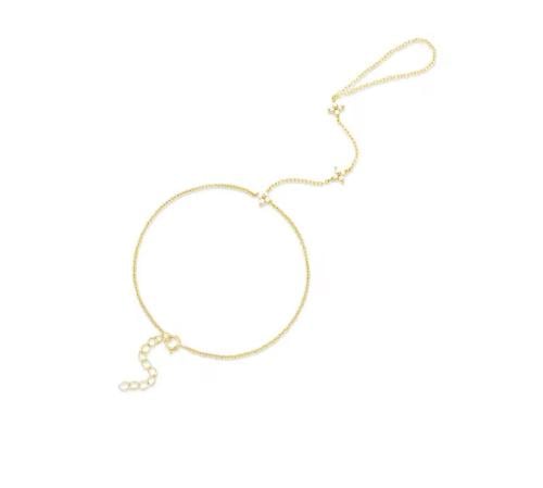 أسوارة حبات القطن متصلة بخاتم /Cotton Hand Chain B...