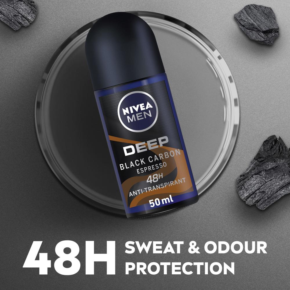 Shop Nivea Deep Black Carbon Espresso Men Deodorant Roll On 50Ml