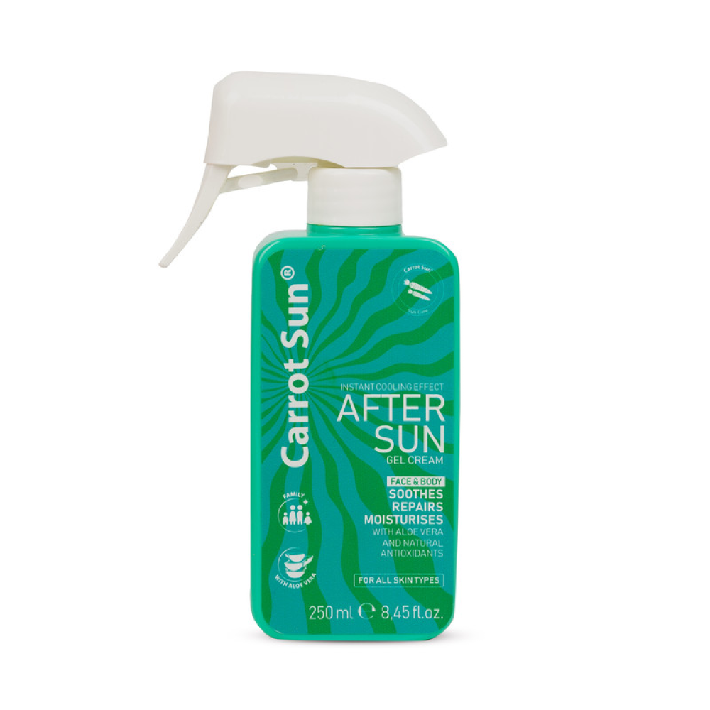 Shop Carrot Sun After Sun Gel Cream Instant Cooling & Hydrating With Aloe  Vera Spray 250Ml by | 100 Percent Original at Outlet Pharmacy - Outlet  Pharmacy Original Supplements Vitamins Skincare and More