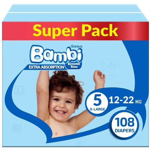 Shop Bambi Size (5) Super Box 108 Diapers by 100 Percent