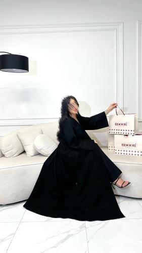 فيوليت - عباية كتان اسود