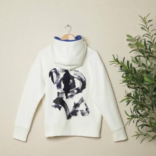 White Oversized Hoodie | دبل كاب مع طبقة فرو داخلي...