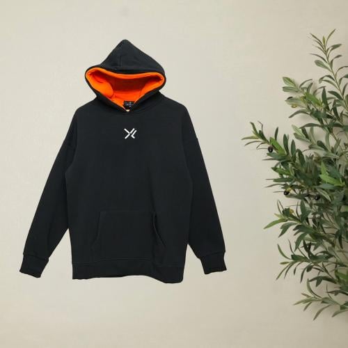 Black Oversized Hoodie | دبل كاب مع طبقة فرو داخلي...