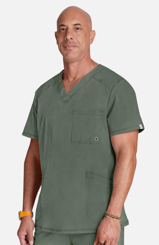 طقم سكراب كامل ماركة شروكي - إنفينيتي/ Cherokee Infinity - Men's V-Neck Solid Scrub Top / Men's Zip Fly Cargo Scrub Pant