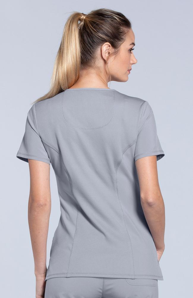 طقم سكراب كامل ماركة شروكي - إنفينيتي  / Cherokee - Infinity Women's Mock Wrap Solid Scrub Top / Infinity Women's Rib Knit Drawstring Waist Scrub Pant