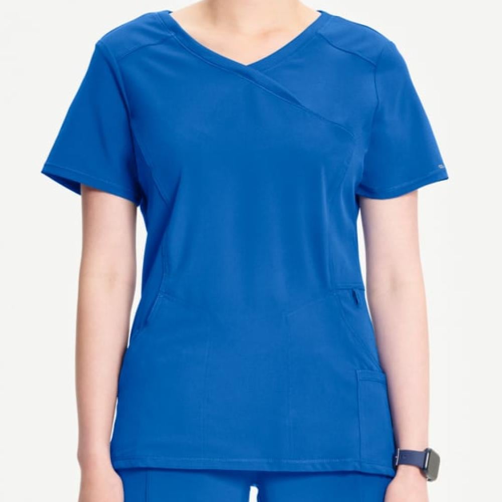 طقم سكراب كامل ماركة شروكي - إنفينيتي  / Cherokee - Infinity Women's Mock Wrap Solid Scrub Top / Infinity Women's Rib Knit Drawstring Waist Scrub Pant