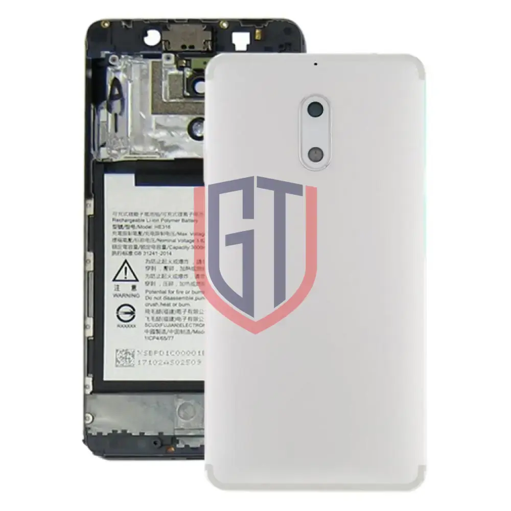 غطاء البطارية الخلفي مع عدسة الكاميرا والمفاتيح الجانبية لهاتف Nokia 6 TA-1000 TA-1003 TA-1021 TA-1025 TA-1033 TA-1039