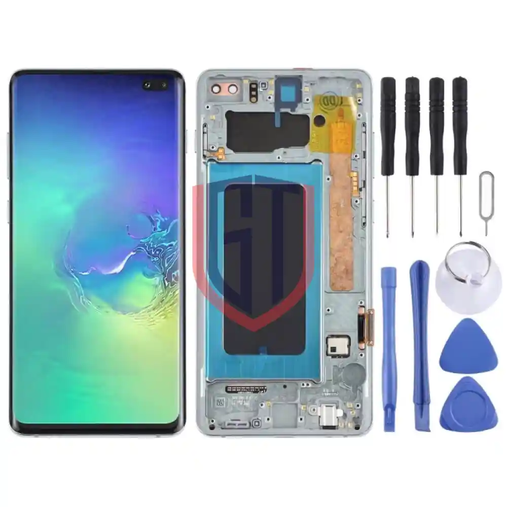 شاشة OLED LCD أصلية بإطار لهاتف سامسونج جالكسي S10 بلس