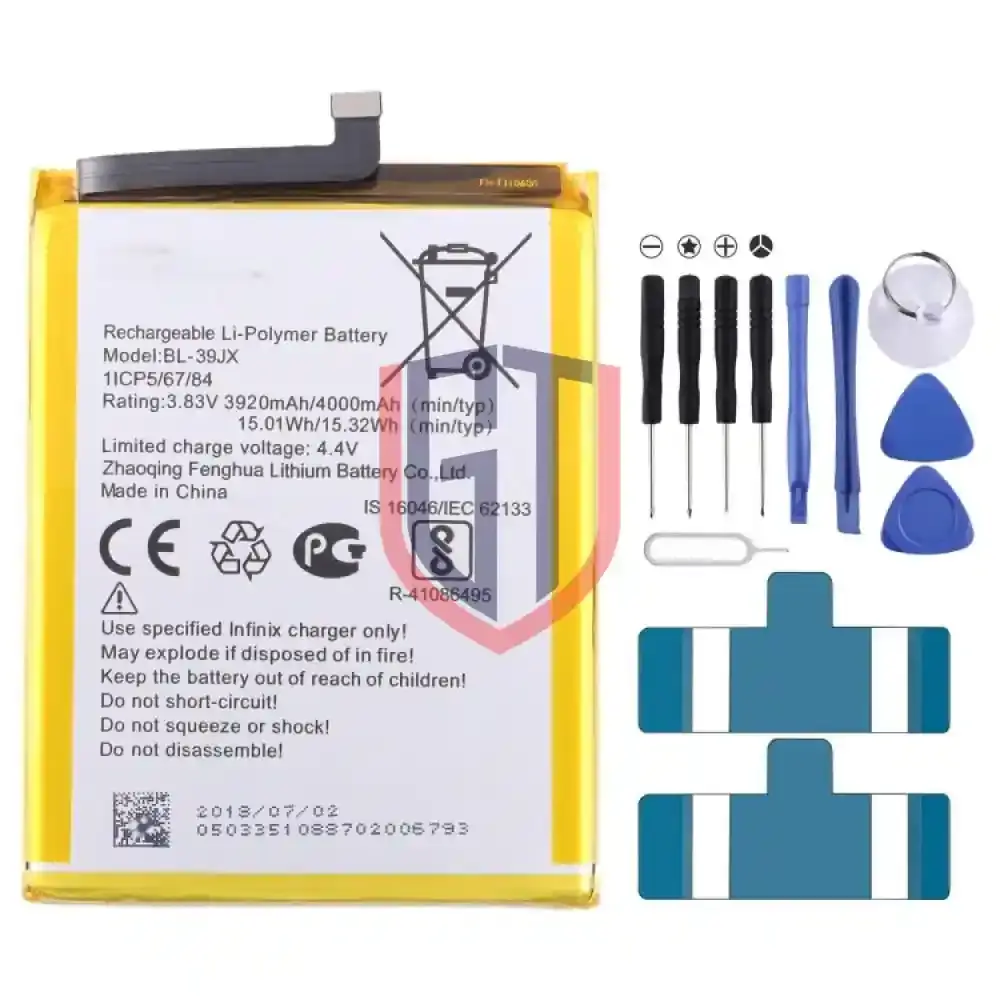 بطارية بديلة Infinix S3X Hot 6X BL-39JX عالية السعة 4000mAh مع أدوات التركيب