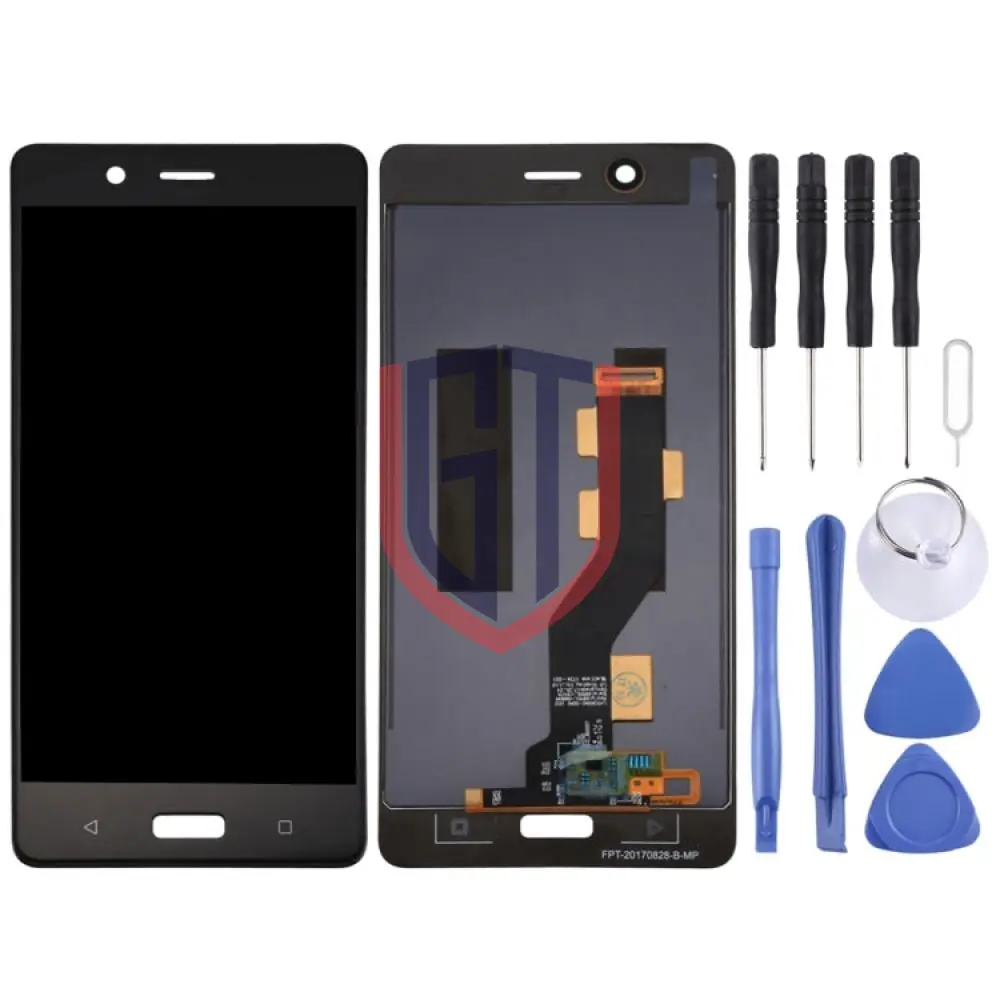 شاشة بديل لجوال Nokia 8 / N8 TA-1012 TA-1004 TA-1052 مع مجموعة كاملة من محول الأرقام (أسود)