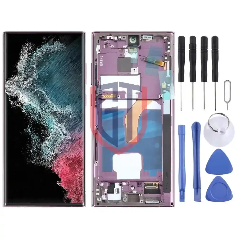 For Samsung Galaxy S22 Ultra 5G SMS908B EU Edition 6 78 inch OLED LCD Screen with Frame