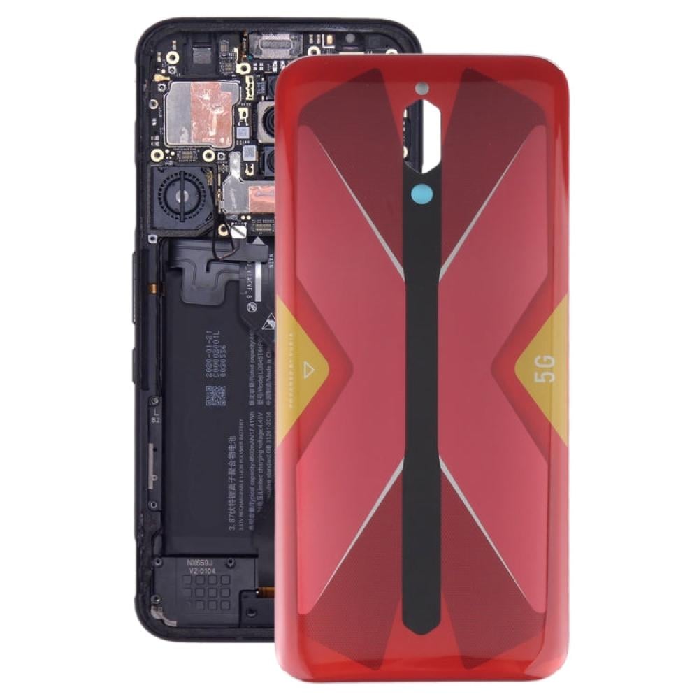 Battery Glass Back Cover for ZTE Nubia Red Magic 5G NX659J(Red