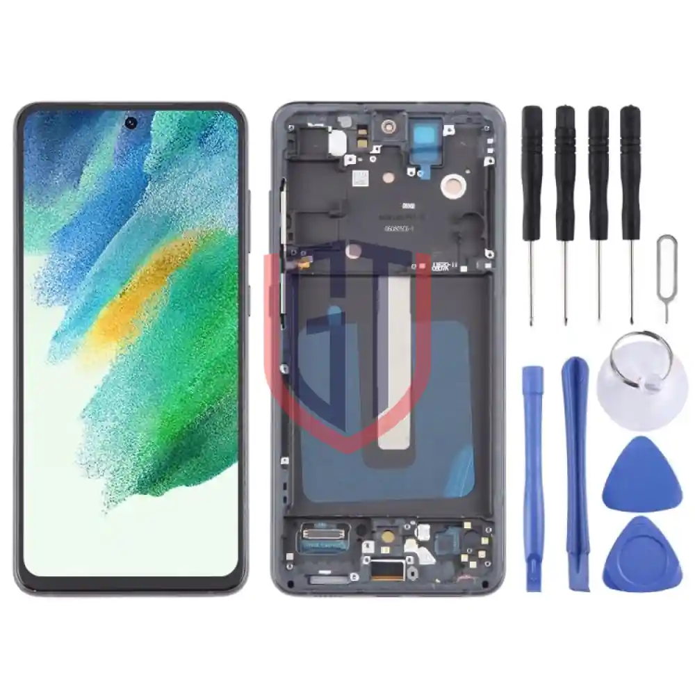 For Samsung Galaxy S21 FE 5G SMG990B 6 43 inch EU Version OLED LCD Screen with Frame Black