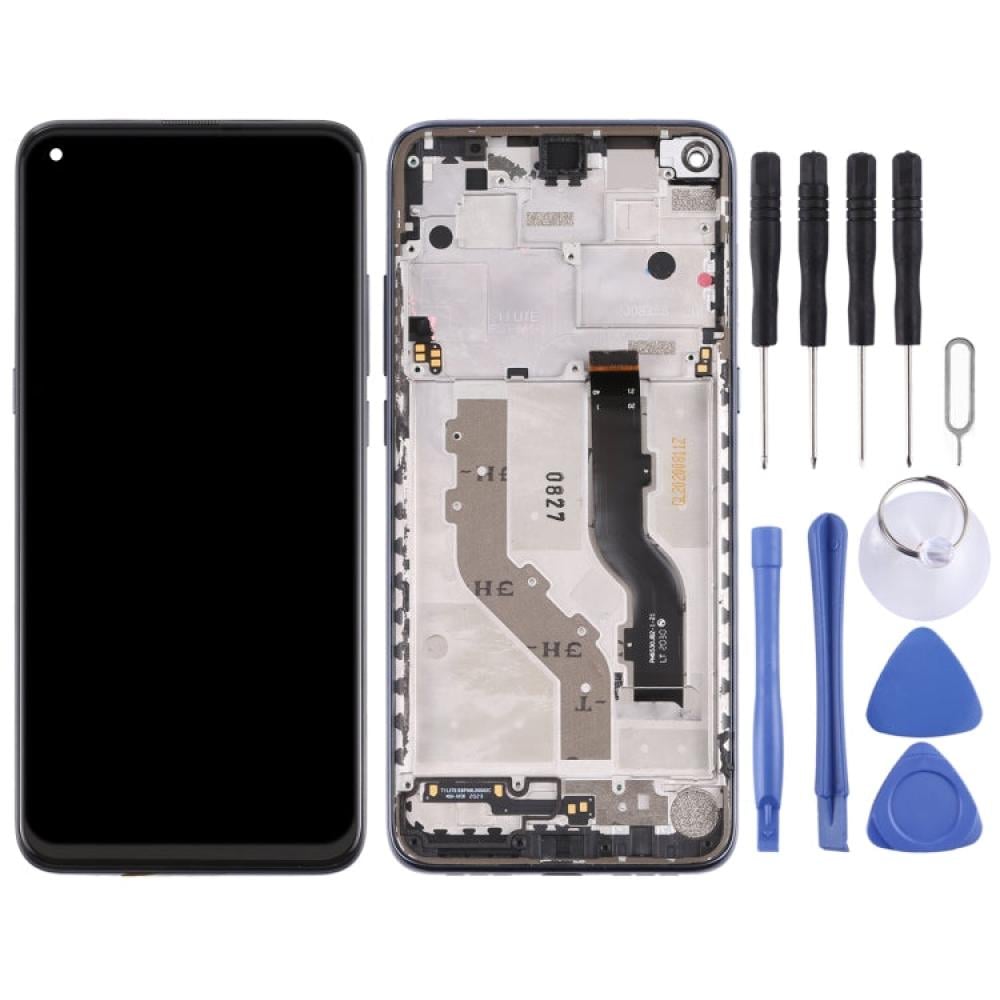 TFT LCD Screen for TCL 10L / 10 Lite T770H Digitizer Full Assembly with Frame (Black)