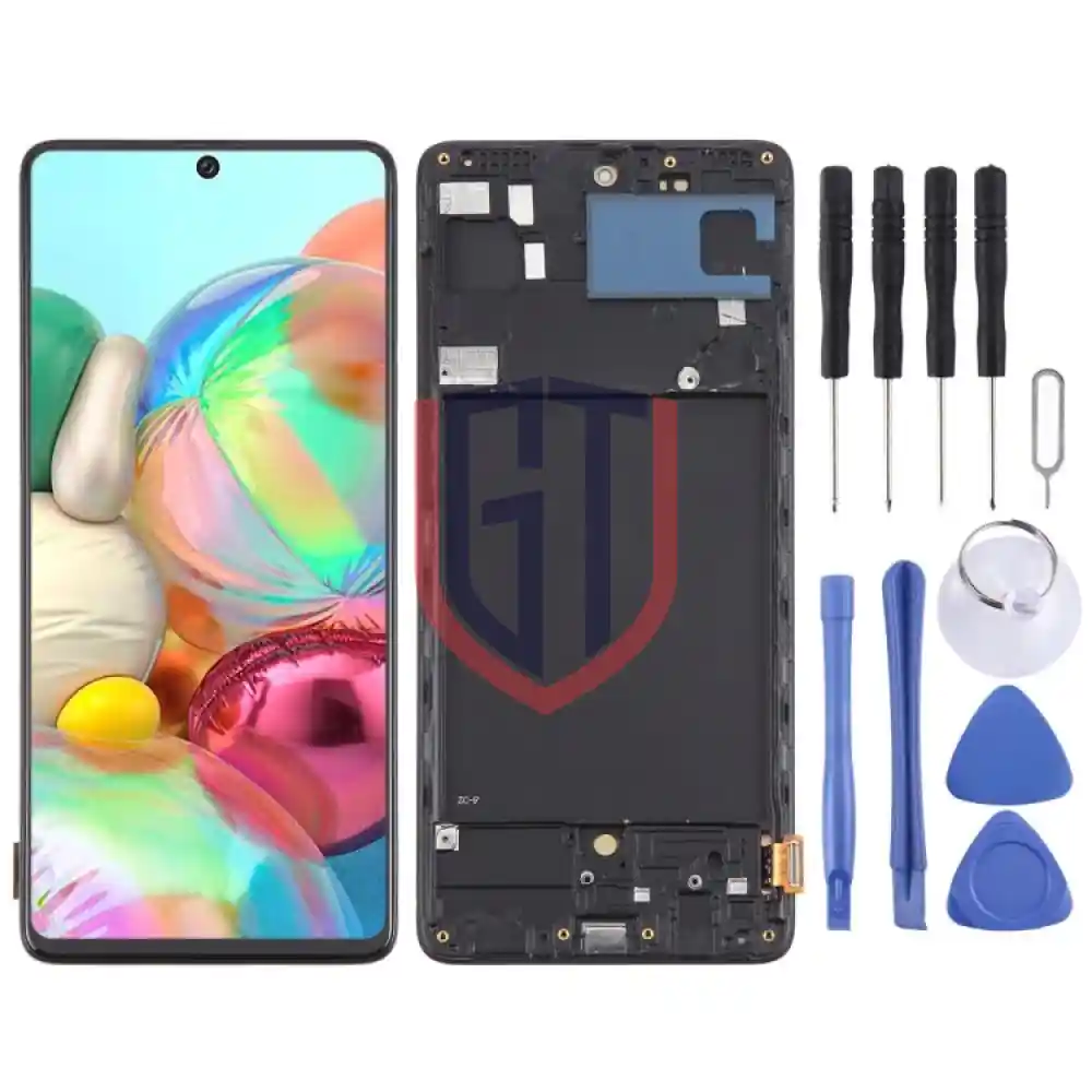 For Samsung Galaxy A71 4G SMA715F 6 43 inch OLED LCD Screen with Frame Black