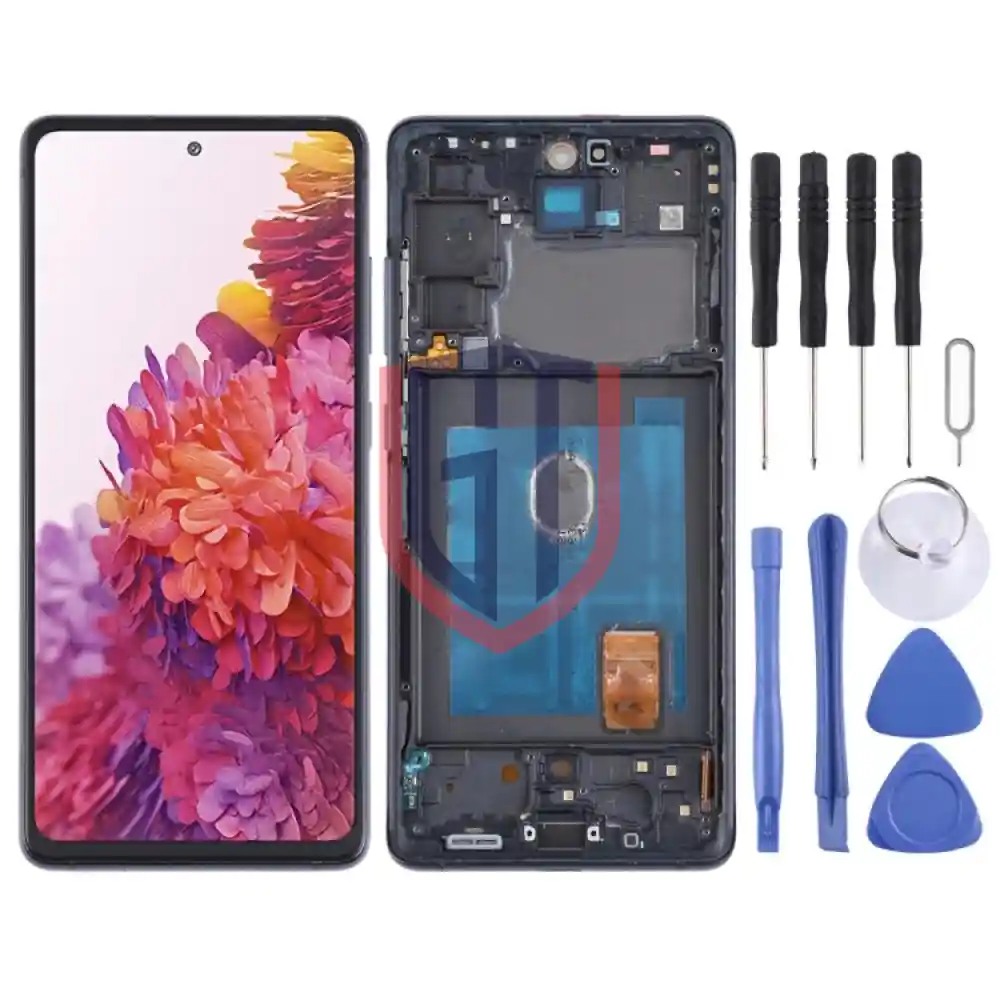 شاشة OLED LCD أصلية بإطار لهاتف سامسونج جالكسي S20 FE 4G SM-G780 (أزرق)