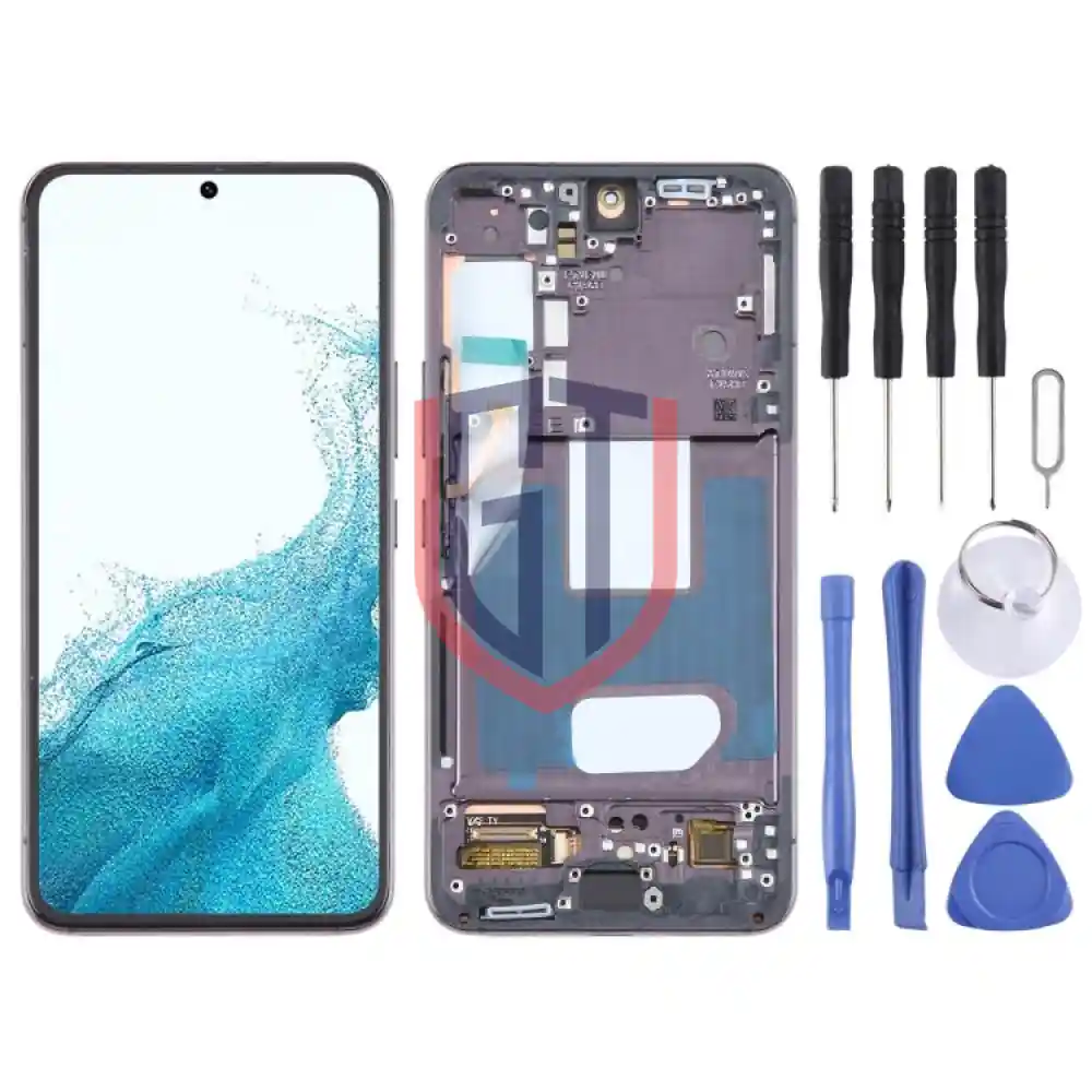 For Samsung Galaxy S22 5G SMS901B EU Version OLED LCD Screen with Frame Black