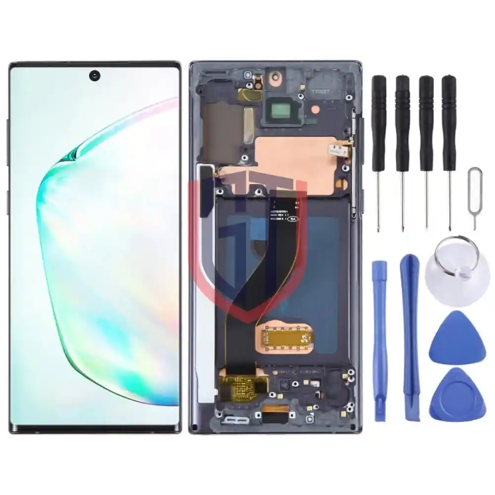 6 67 inch OLED LCD Screen For Samsung GALAXY NOTE 10 SMN970F With Frame Black