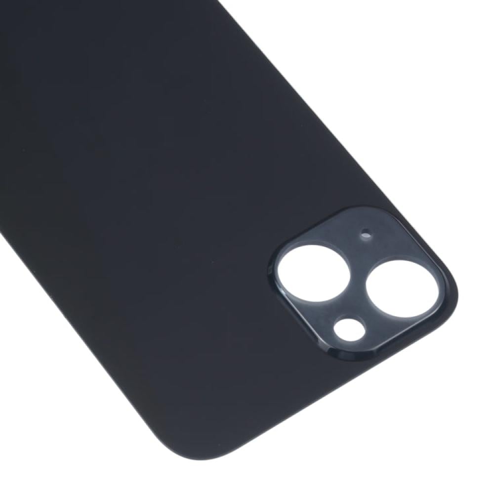 غطاء بطارية خلفي زجاجي سهل الاستبدال بفتحة كاميرا كبيرة لجهاز iPhone 14 (أسود)