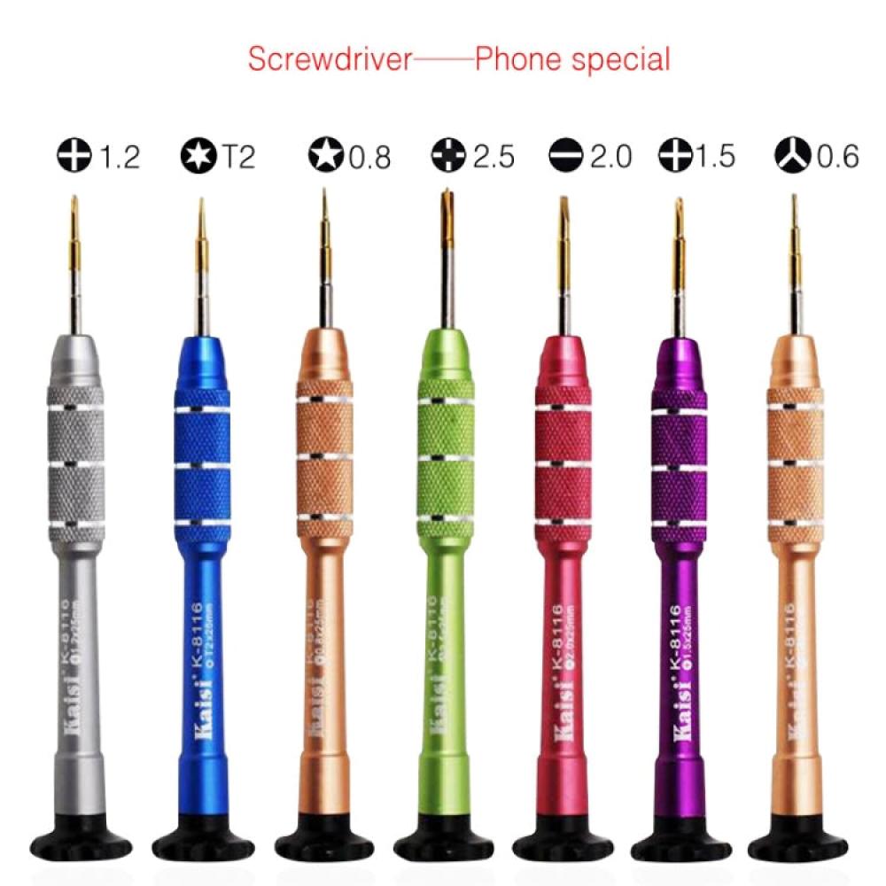 Kaisi K-8116 7 in 1Precision Screwdriver Multifunctional Repair Tools Smartphone Screw Open Repair Tool Set