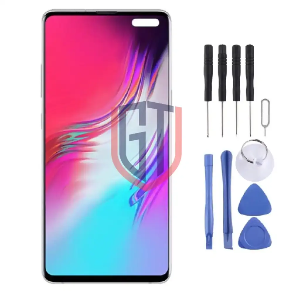 شاشة LCD AMOLED أصلية لهاتف سامسونج S10 5G مجموعة كاملة مع إطار