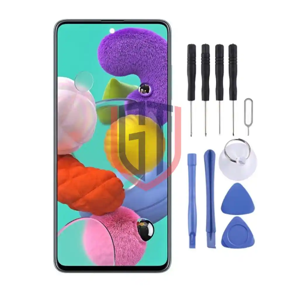 Original Super AMOLED LCD Screen for Samsung Galaxy A51 4G with Frame Black