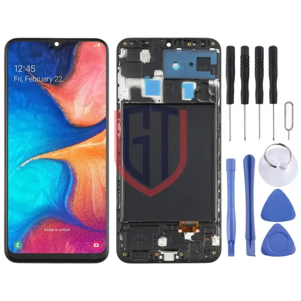Original Super AMOLED LCD Screen for Samsung Galaxy A20 with Frame