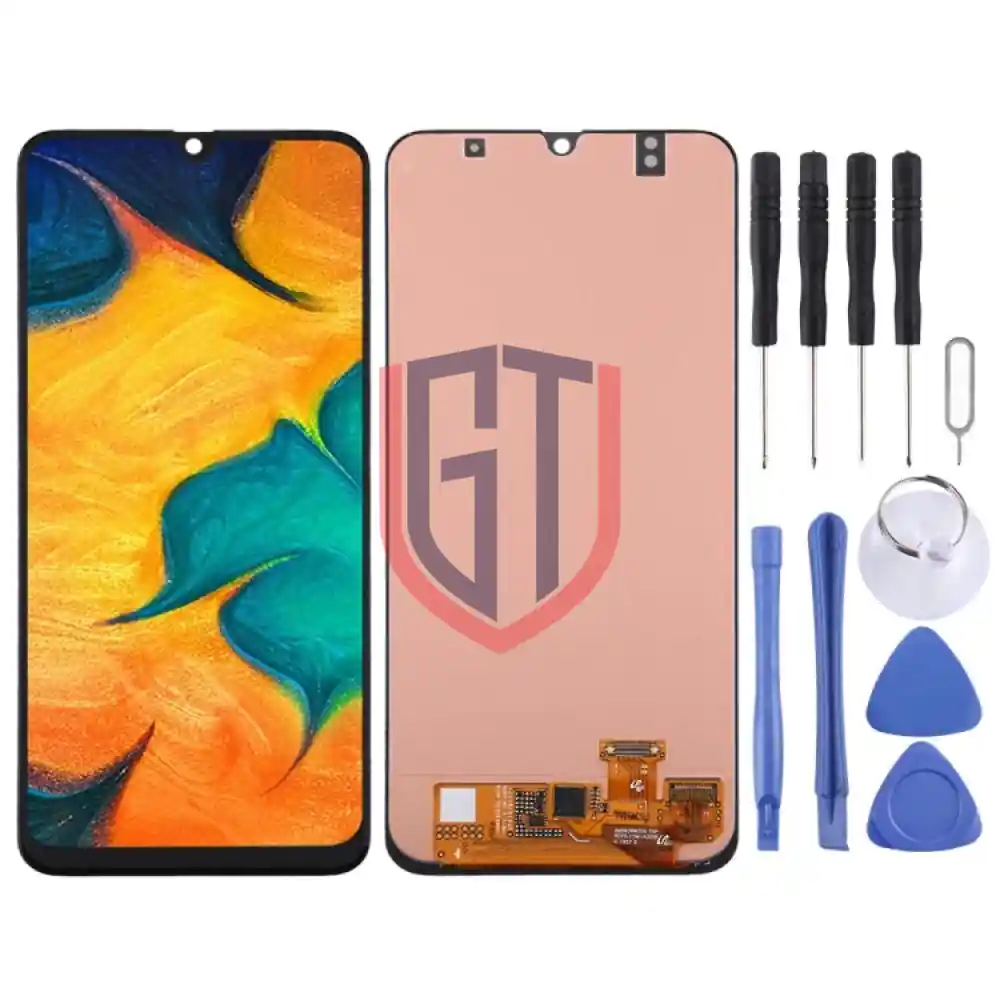 شاشة LCD OLED أصلية لهاتف Galaxy A30  (أسود)
