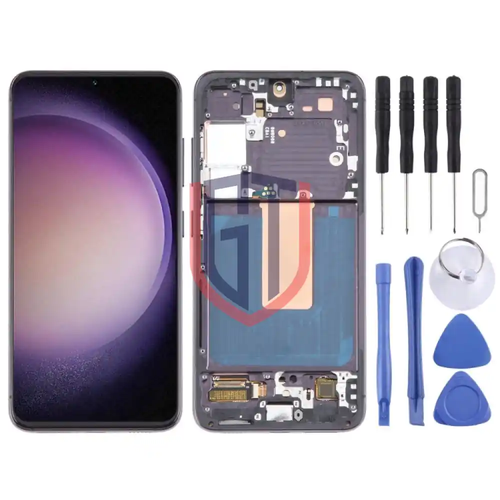 For Samsung Galaxy S23 SMS911B 6 43 inch EU Version OLED LCD Screen with Frame Black
