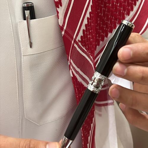 قلم كارتير مخروم باللون الفضي