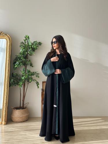 عباية كريب إنترنت بجاكار مشجر باللون الأخضر