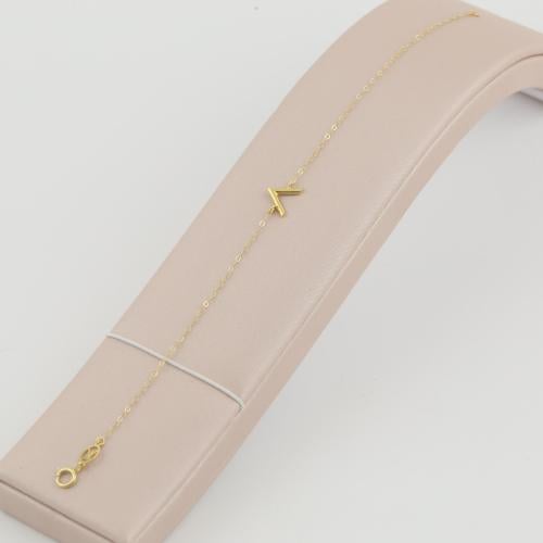 اسوارة ذهب حرف V - عيار 18