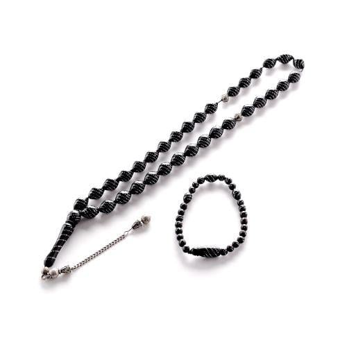 خشب يسر مشغول بالفضة مع سوار Silver plated wood wi...