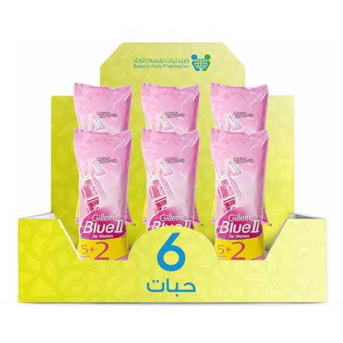 Gillette Women's Razors Blue 2 Pink Pack 5+2 *6 Pieces | Value Box