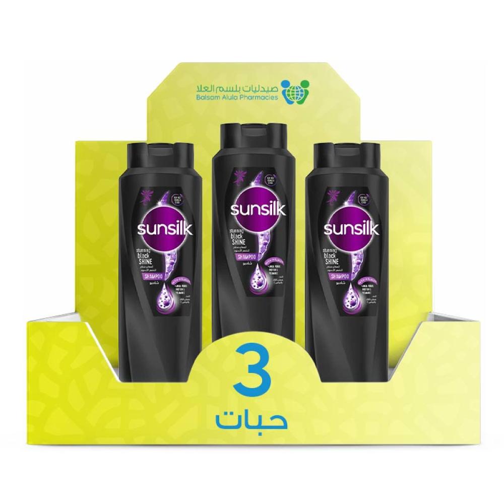 Sunsilk Enchanting Shine Shampoo for Black Hair 700ml *3 Pack | Value Box