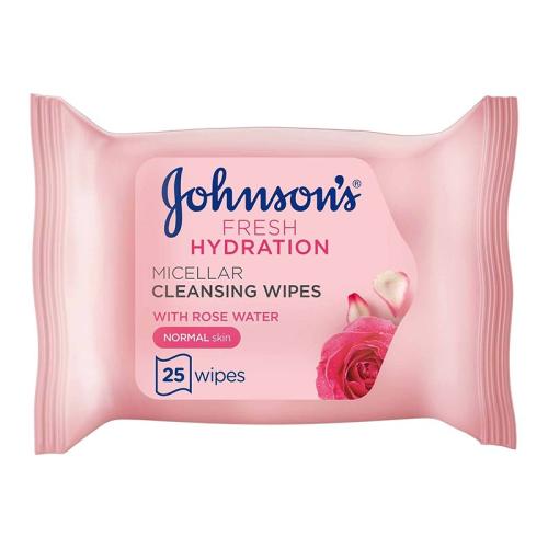 Johnson's Micellar Cleansing Wipes with Rose Water for Normal Skin Fresh Hydration